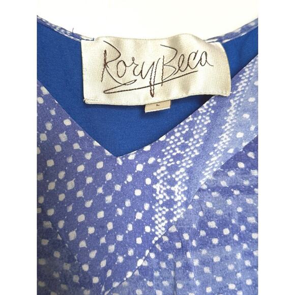 Rory Beca Whim Dress Blue Print Boho Women’s Size L - Picture 6 of 8